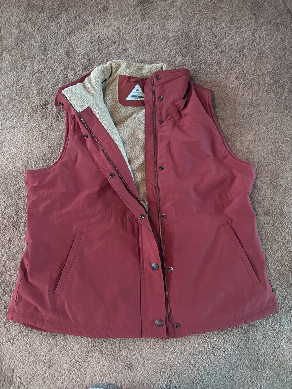 Women's Berry Sherpa-Lined Vest with Zip & Snap Front